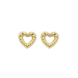 Gold heart vintage stud earrings